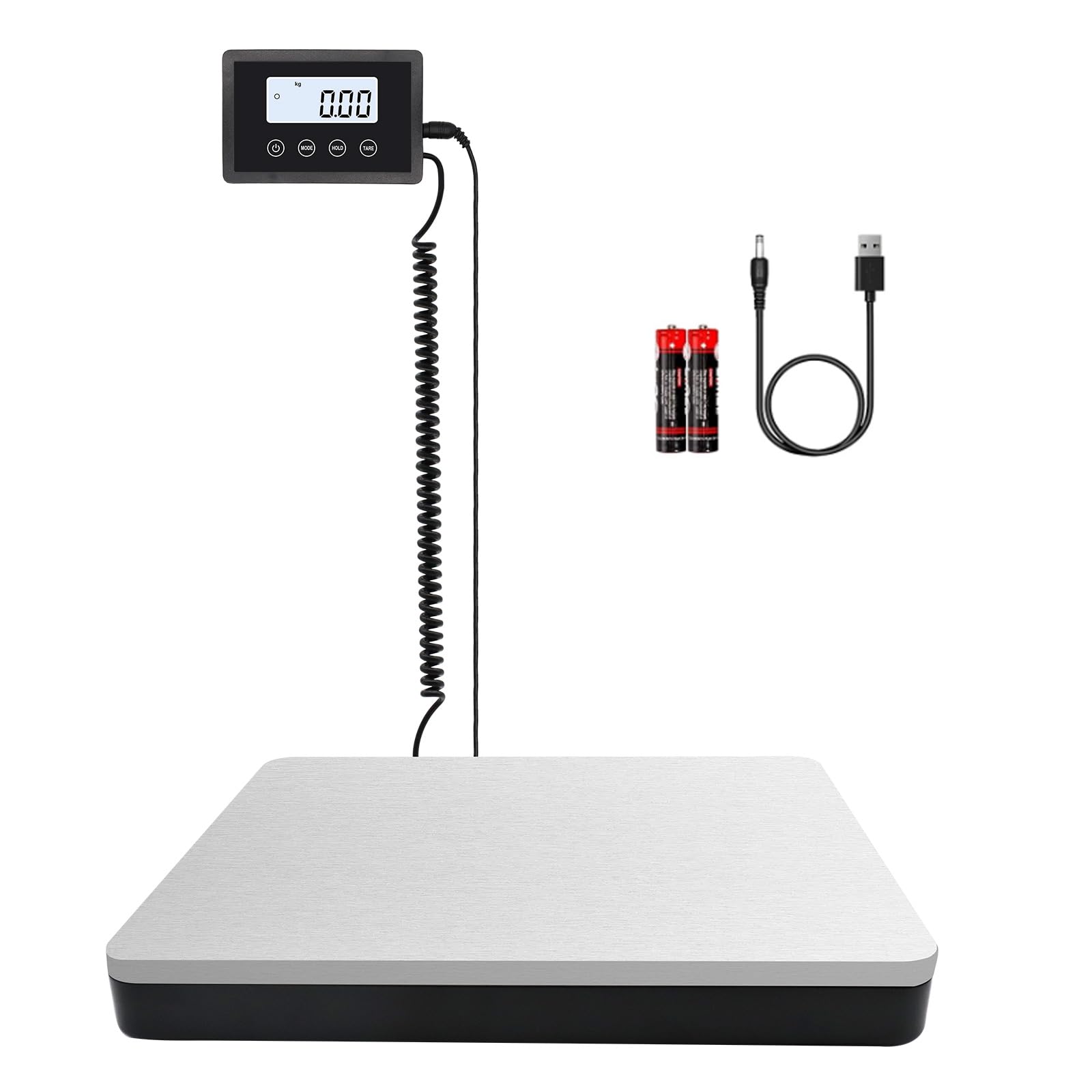 UNIWEIGH Postal Scales,200kg/10g High Precison LCD Display Parcel Scales,Heavy Duty Stainless Steel Postage Scale with Hold Tare Function,Large Shipping Scale for Luggage,Package,Warehouse,Home,Pet