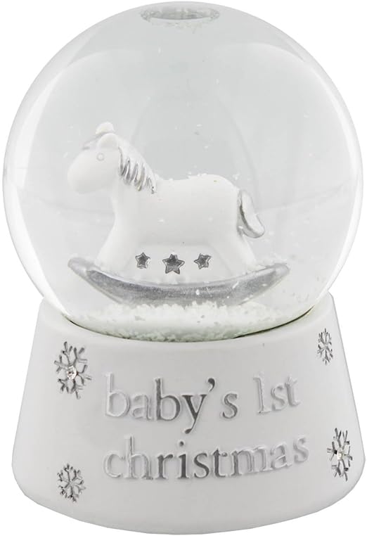 personalised baby's first christmas snow globe