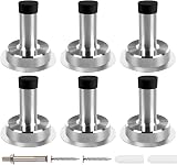 Northern Brothers 5cm Chrome Door Stop Pack of 6 with Self Adhesive or Wall