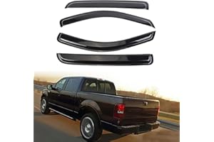 SONTIAN Window Visor Wind Deflector 4pcs Out-Channel Tape-On Nice Rain Guards Set Compatible with 2004-2008 Ford F-150 Super/Crew Cab 2006-2008 Lincoln Mark LT Super/Crew Cab 94443