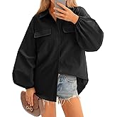 Cicy Bell Womens Oversized Linen Button Down Shirts Puff Long Sleeve Collared V Neck Cotton Blouses Loose Fit Tops