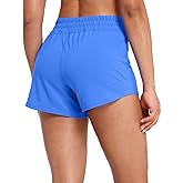HeyNuts Agile Running Shorts for Women, High Waisted Athletic Shorts Lined Workout Shorts with Zipper Pocket 4"
