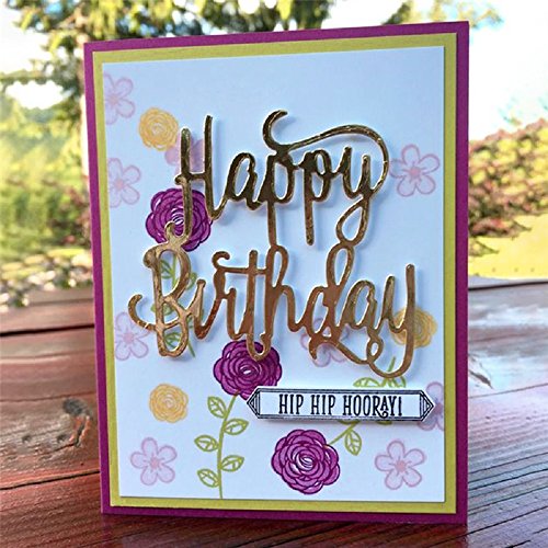 TTLIFE Happy Birthday Metal Die Cutting Dies Scrapbooking Embossing Folder Die Cuts Photo Album Decoration