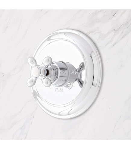 Kingston Brass KB3636AXSO Duscharmatur, Polished Nickel – Druckausgleichend, Mit Kreuzgriff