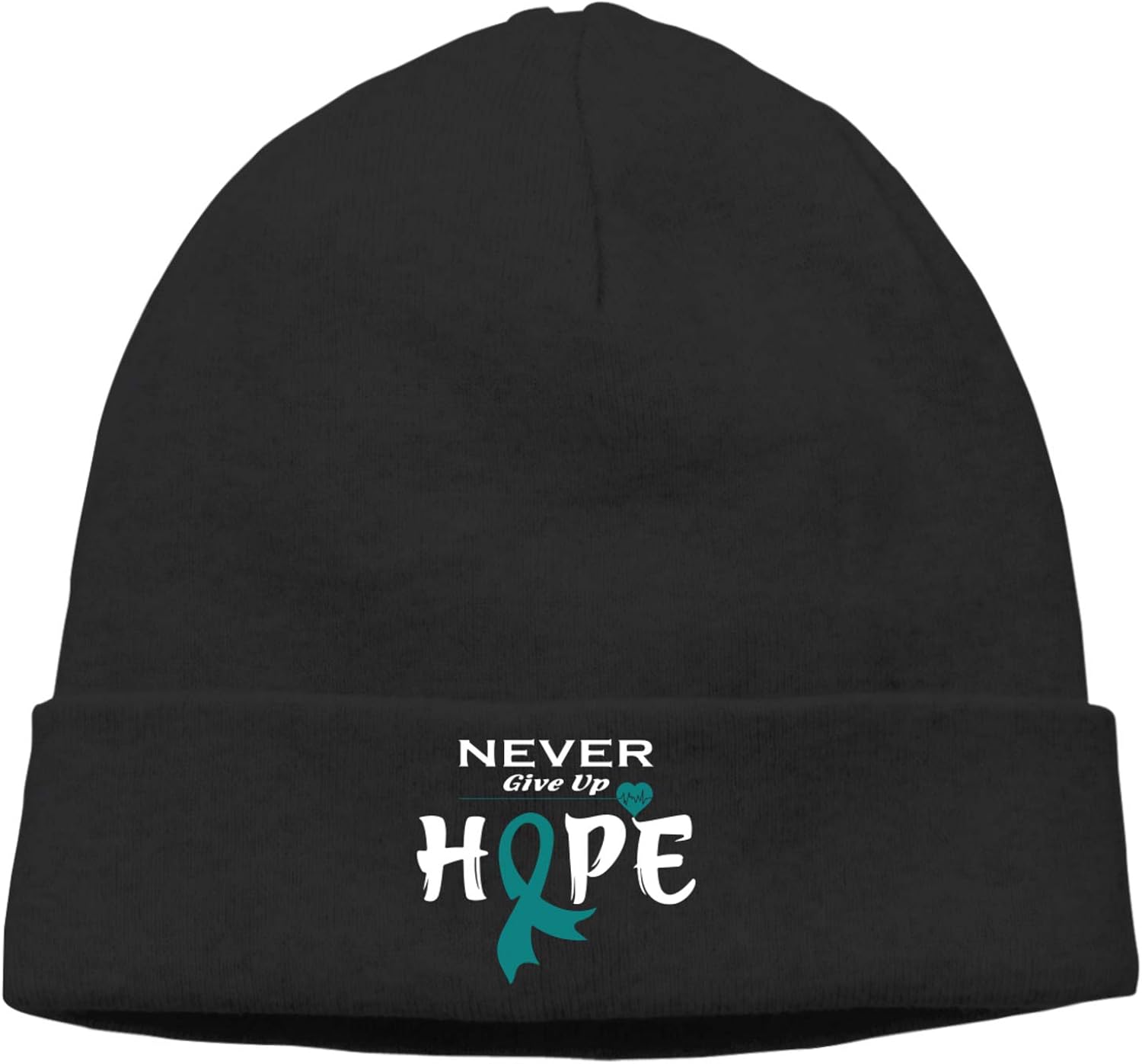 Lung Cancer Awareness Soft Slouchy Beanie Cuffed Skull Cap Stretchy