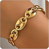 RATVIU Gold Cuff Bracelets for Women 18K Gold Plated Dainty Open Cuff Bangle Bracelets Minimalist Adjustable Wrist Cuff Bracelet