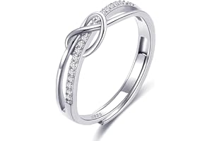 925 Sterling Silver Rings for Women Love Knot Rings Adjustable Open Finger Feather Rings Jewelry Gifts Crossed Rings for Wome