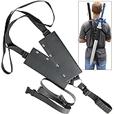 Armory Replicas Universal Lightning Warrior Double Sword Sheath Sword Bag Sword Carry Case Back Strap Waistband for Ninja Hero Cosplay Anime Costume