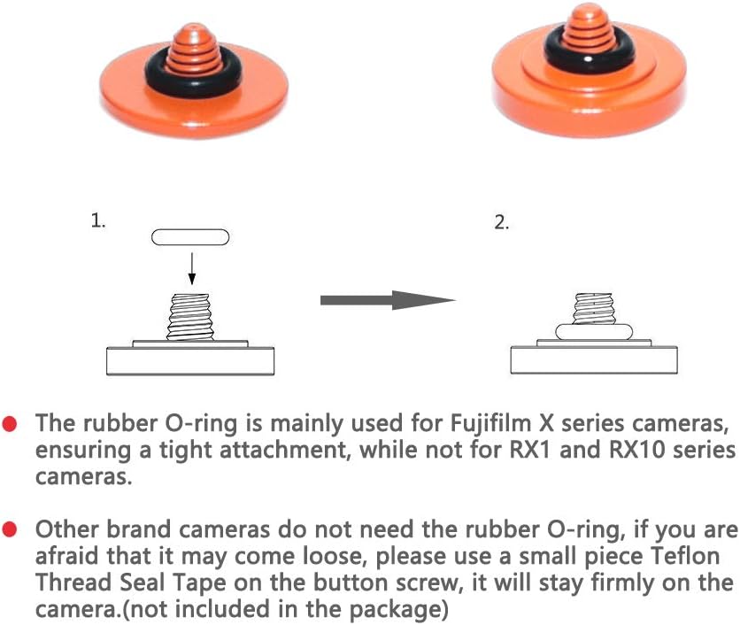 VKO Orange Metal Soft Shutter Release Button,Delicate Camera Shutter Button 11mm Concave 10mm Convex Surface(2 Pack) - Image 3