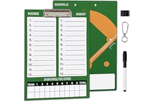 GDMINLO Dry Erase Baseball Coaches Clipboard, Double-Sided Lineup Board for Baseball, Football, Hockey, Volleyball, Lacrosse, with Marker