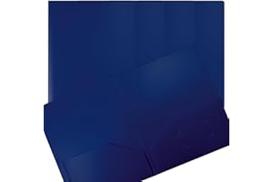 Better Office Products Heavyweight Plastic 2 Pocket Portfolio Folder, Letter Size Poly Folders 24 Pack (Blue)