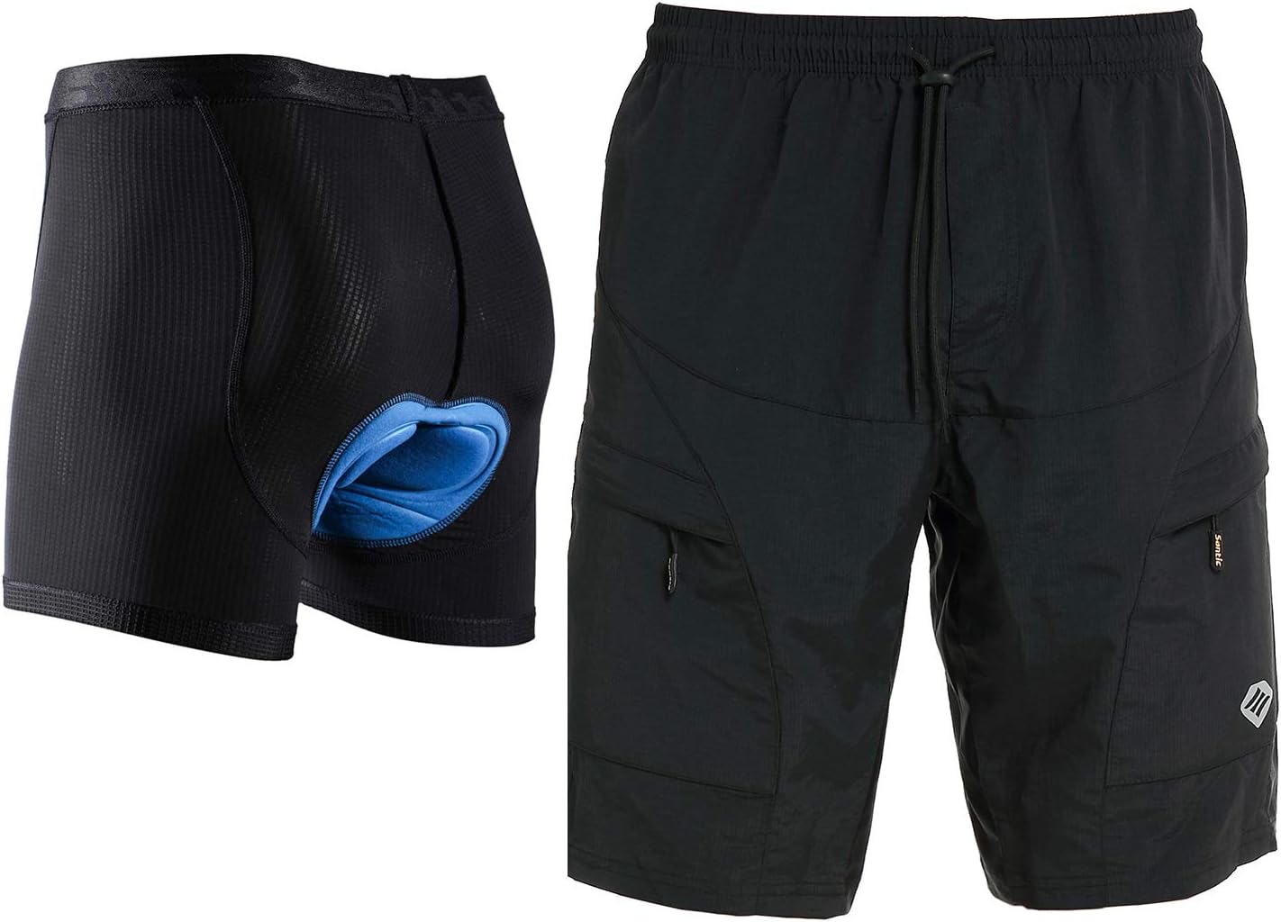 Santic Men's Loose-fit Mountain Bike Shorts Coolmax Lightweight Cycling MTB Shorts