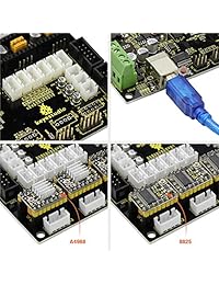 Keyestudio MKS Gen 1.4 driver de impresora 3d Board rampas 1,4 + Mega 2560 para Arduino (negro y protección ambiental)