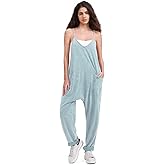 EXLURA Womens Casual Summer Jumpsuits 2026 Romper Bib Outfits Beach Vacation Denim Trendy Fashion Overalls with Pockets