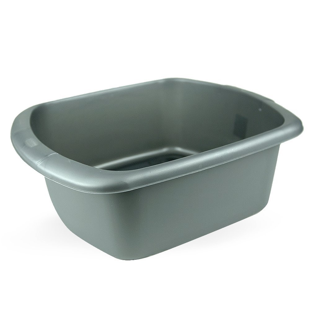 Whitefurze Rectangular Bowl, Plastic, Silver, Large