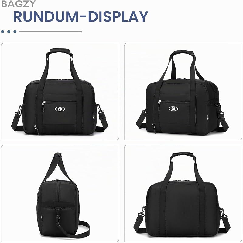 Ryanair Handgepäck 40x30x20 Wizz Air Faltbare Reisetasche 25L Handgepäck Flugzeug Tasche Wasserdicht Sporttasche Carry On Luggage Koffer für Weekender Hospital Kabine Handtaschen Herren Damen 2x