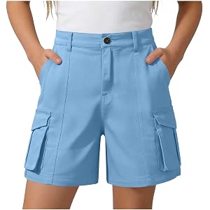 Blczomt Kids Shorts for Boys Stretch Elastic Athletic Youth Bermudas Shorts for Girls Summer School Active Golf Husky Pants