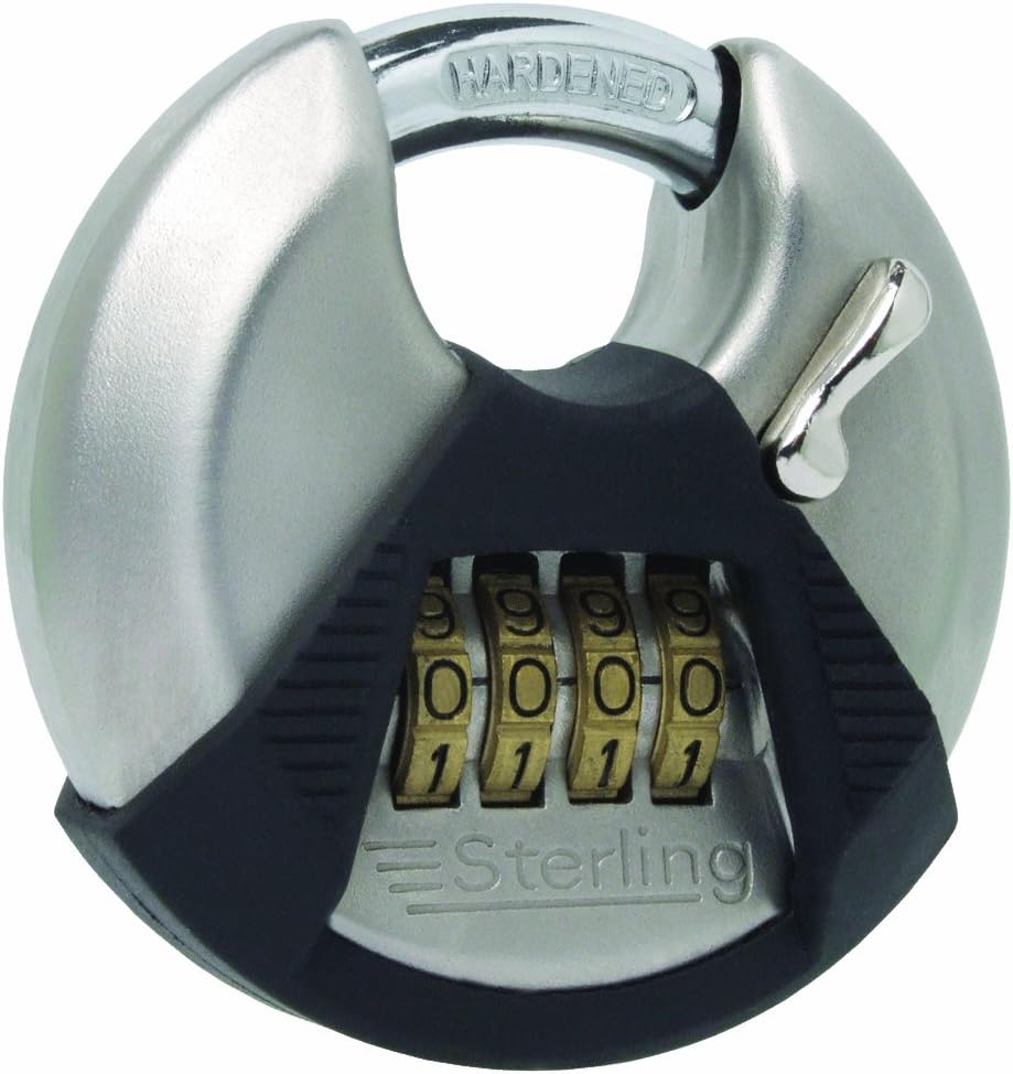 Disc Padlock With Combination 4-dial Lock