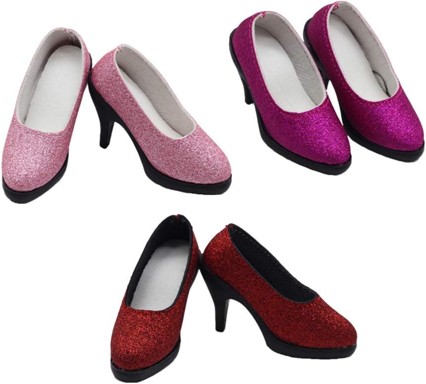 Fully 3 Pairs Doll High-Heeled Shoe Fits for 60cm 23 Inch Doll