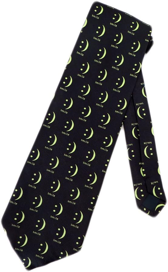 Roberto Cellini Mens Smiley Face Emoticon Neck Tie - Black - One Size Neck Tie