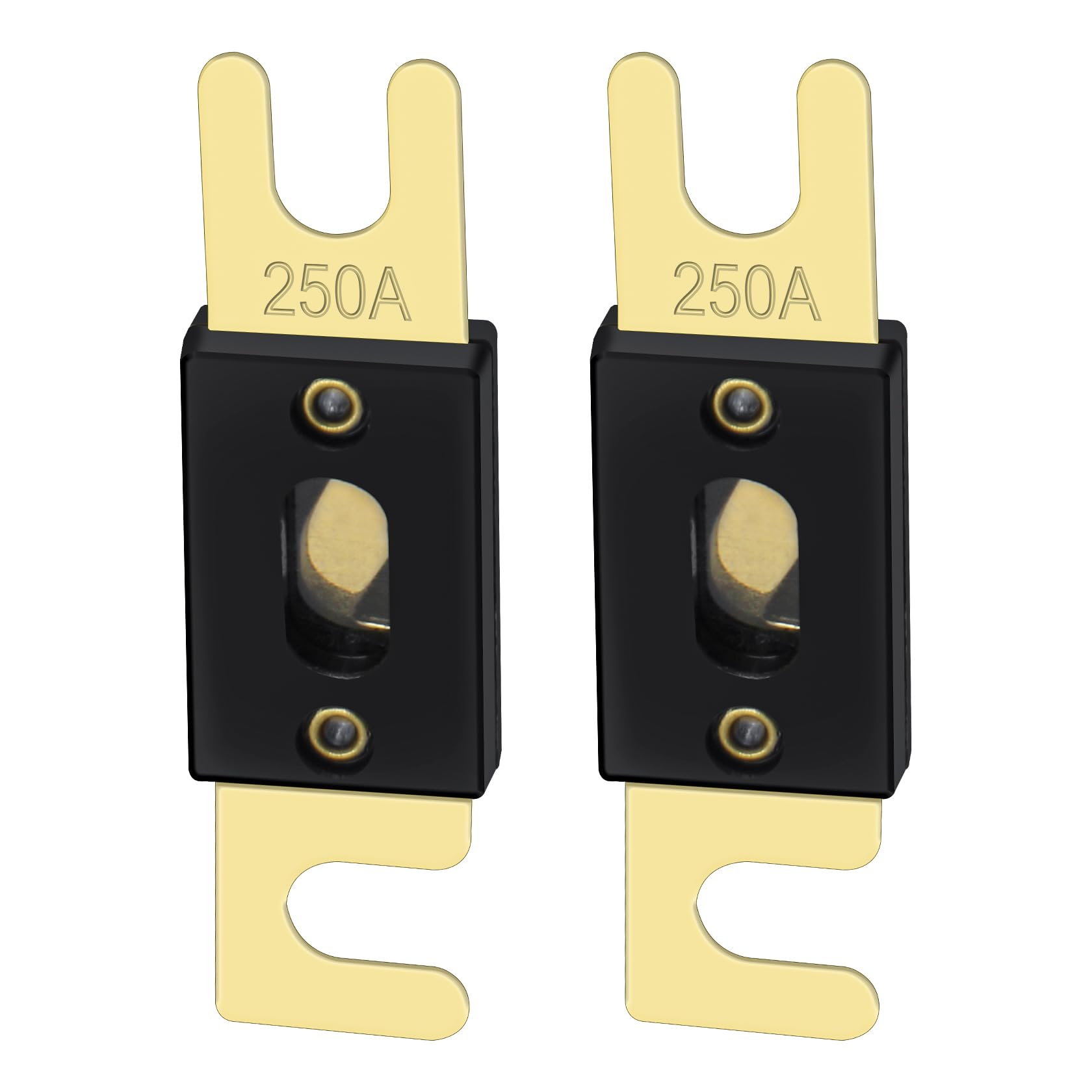 Heschen ANL Fuse ANL-250 250 Amp for Car Vehicles Audio System Sheet Gold Tone & Black 2 Pack