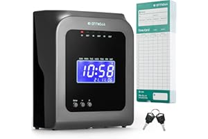 OFFNOVA Thermal Time Clock for Employees Small Business, No Ink Ribbons or Network Needed, in/Out Time Attendance Machine with 50 Time Cards