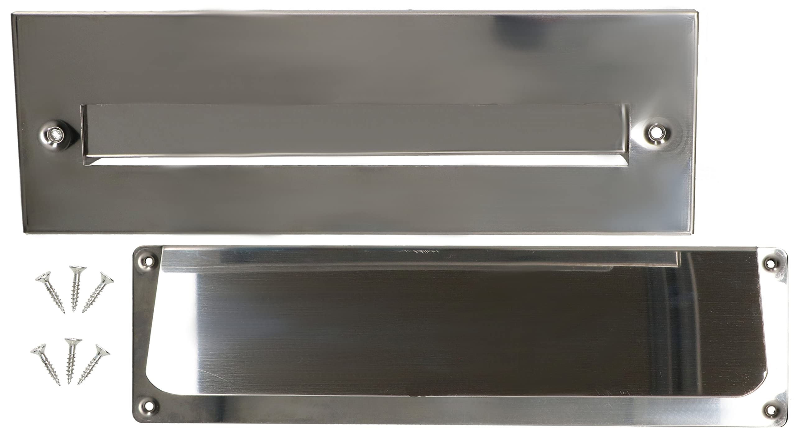 KOTARBAU® Letter Slot Flap for Front Doors 275 x 90 mm External Letter Panel Newspaper Flap Stainless Steel