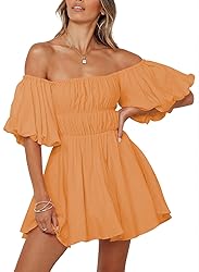Dokotoo Womens Square Neck Summer Dresses Lantern