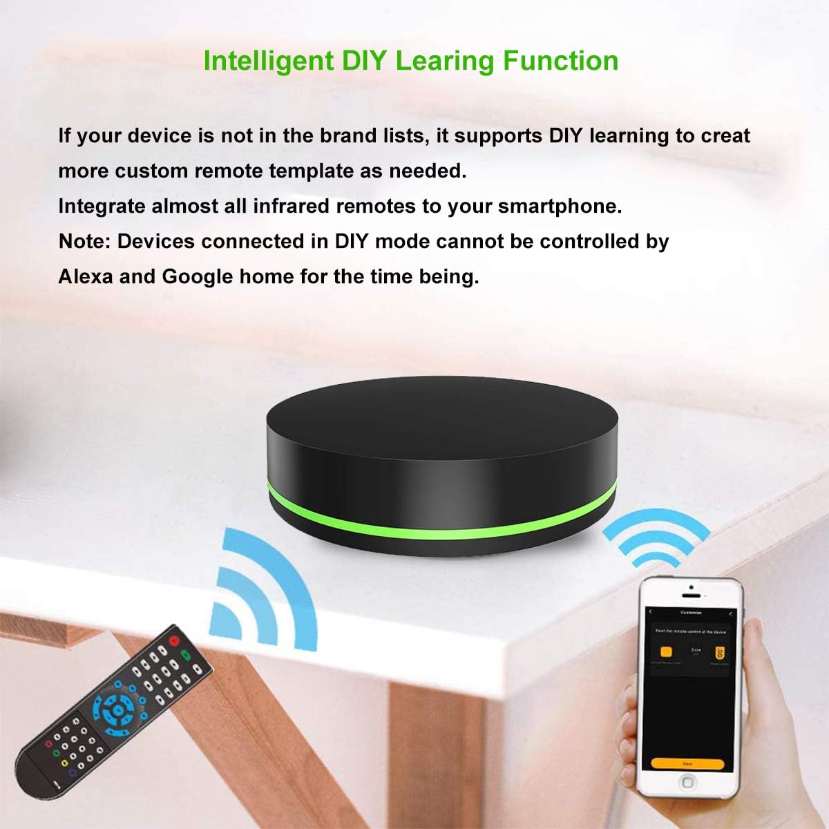 Smart IR Remote Control Hub WiFi Infrared Universal Remote Control IR Blaster Smart Home Automation Compatible with Alexa Google Home and IFTTT: Electronics