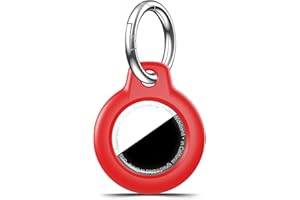 MOLOSLEEVE for Airtag Holder Case with Keychain, Shockproof GPS Cover Anti-Scratch Key Chain for Air Tags, for Airtags Accessories for GPS Item Tracker Cases for Bags, Luggages, Red