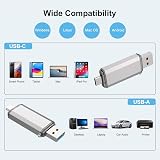 RAOYI 128GB USB C Dual Flash Drive USB 3.0 Type-C Memory Stick Sliver view 7