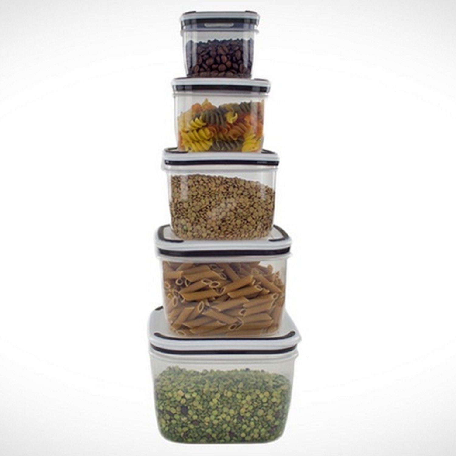 Set 5 tuppers herméticos con tapa con respiradero de vapor-Unica ...