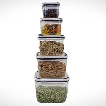 Set 5 tuppers herméticos con tapa con respiradero de vapor ...