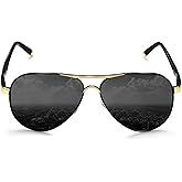 ROCKNIGHT Polarized Aviator Sunglasses for Men Women Metal Flat Top Sunglasses lightweight Driving UV400 Outdoor 58mm