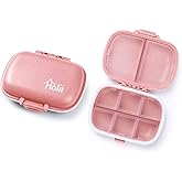 Holii 2PS 8 Compartments Travel Pill Organizer, Pocket Pharmacy for Purse Daily Pill Box Portable Medicine Organizer Vitamin