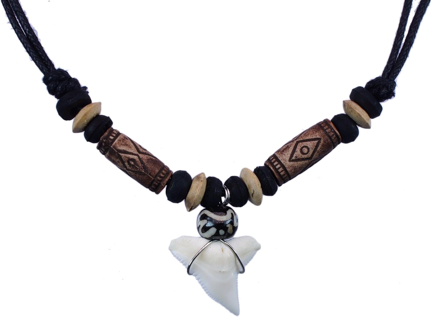 exoticdream Shark Tooth Tribe Beads Necklace Handmade Hawaiian Beach