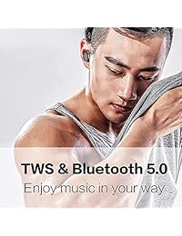 Auriculares inalámbricos, IPX7 impermeables, Bluetooth con micrófono., Rojo