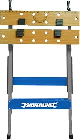 Silverline TB01 Portable Folding Workbench Brown 100kg Capacity Site Use view 2