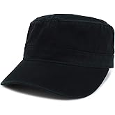 Armycrew Garment Washed Cotton Twill Military Style Flat Top Hat