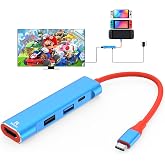 RREAKA 4 in 1 Switch TV Dock for Nintendo Switch 2/1/OLED | 4K@60Hz HDMI, PD 100W Charging, USB 3.0, Portable Travel Dock