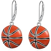 Rnivida Sports Earrings with 925 Sterling Silver Leverback,Football Earring,Basketball Earring,Soccer Earring for Women Jewelry Gifts