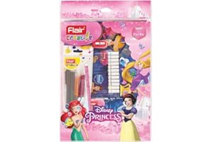 Flair Creative Series Disney Princess Stationery Kit | Combination of 58 Assorted Items | Smart Kit for Your Creative Need & 