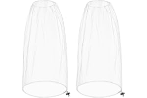 JAYRUIMICE 2 Pack Ultra Large Mosquito Net 42x25 Inches Mosquito Head Net Oversized Insect Netting Bug Fits Most Hats for Gardening Hiking Fishing Traveling(White)