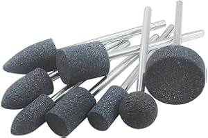 JUNLIXN 8 Pcs Extra Long Shank Grinding Stone, 1/4" Extended Shank Aluminum Oxide Mounted Grinding Points for Drill Rotary Tools