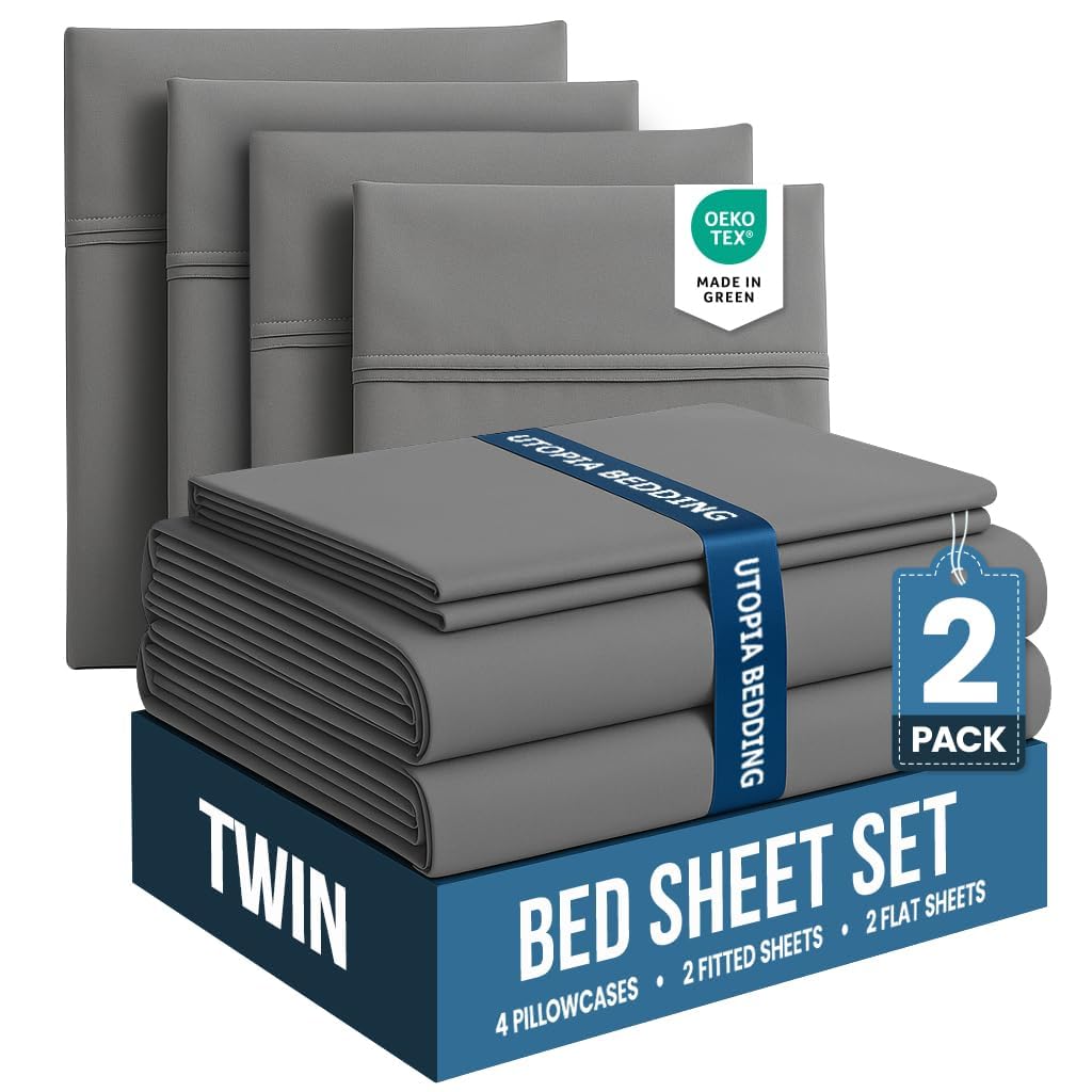 Utopia Bedding Twin Bed Sheets Set - Pack of 2