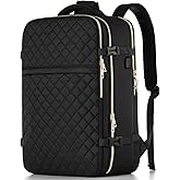 MOMUVO Large Travel Backpack Women, Flight Approved Carry On Backpack, Water Resistant Anti-Theft Casual Daypack School Bag Fit 17 Inch Laptop with USB Charging Port, Black