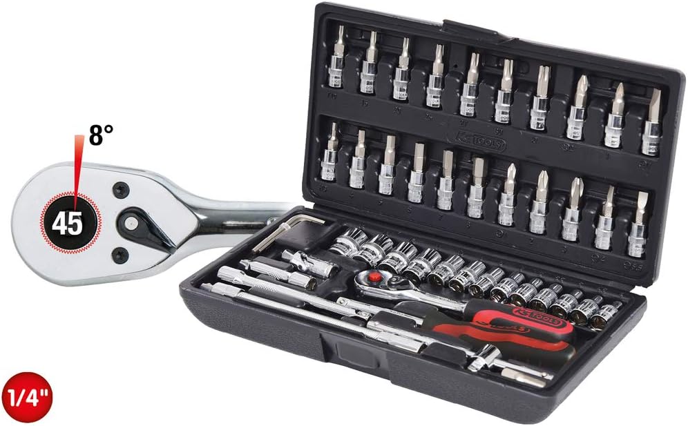 KS Tools 918.0648 1/4" CHROME+Socket Set, 48 pcs, Rot, Schwarz, 48-tlg - Image 3