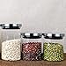 triangle Glass Storage Jars with Airtight Lids, Borosilicate Glass Set of 5, Food Storage Containers with Stainless Steel Lid