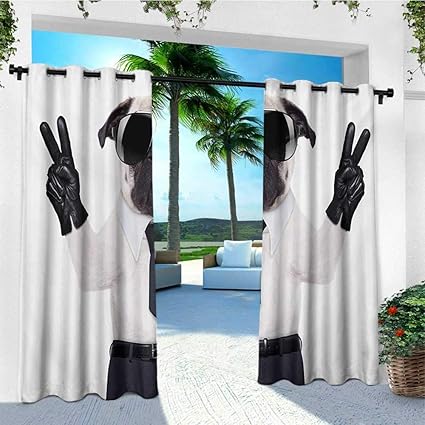 Amazon Com Leinuoyi Pug Outdoor Curtain Pole Fancy Looking Pug