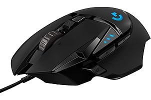 Logitech G502 HERO High Performance Wired Gaming Mouse, HERO 25K Sensor, 25,600 DPI, RGB, Adjustable Weights, 11 Programmable